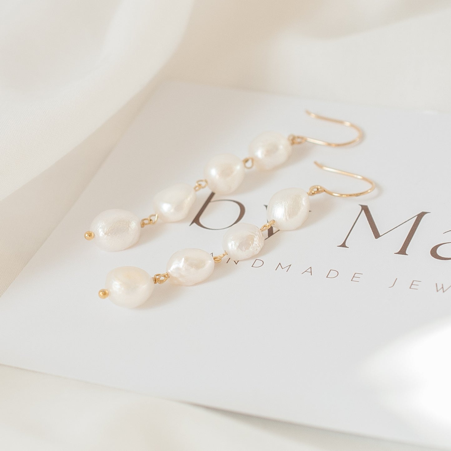 Athena Long Pearl Earrings