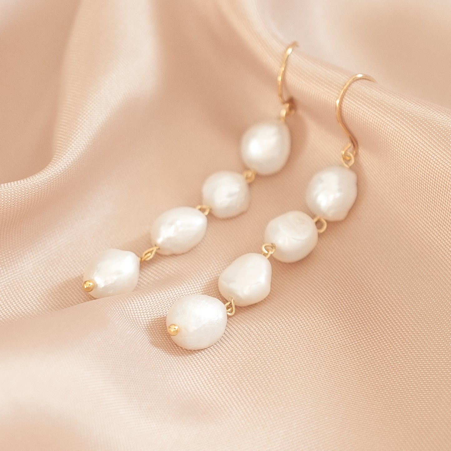 Athena Long Pearl Earrings