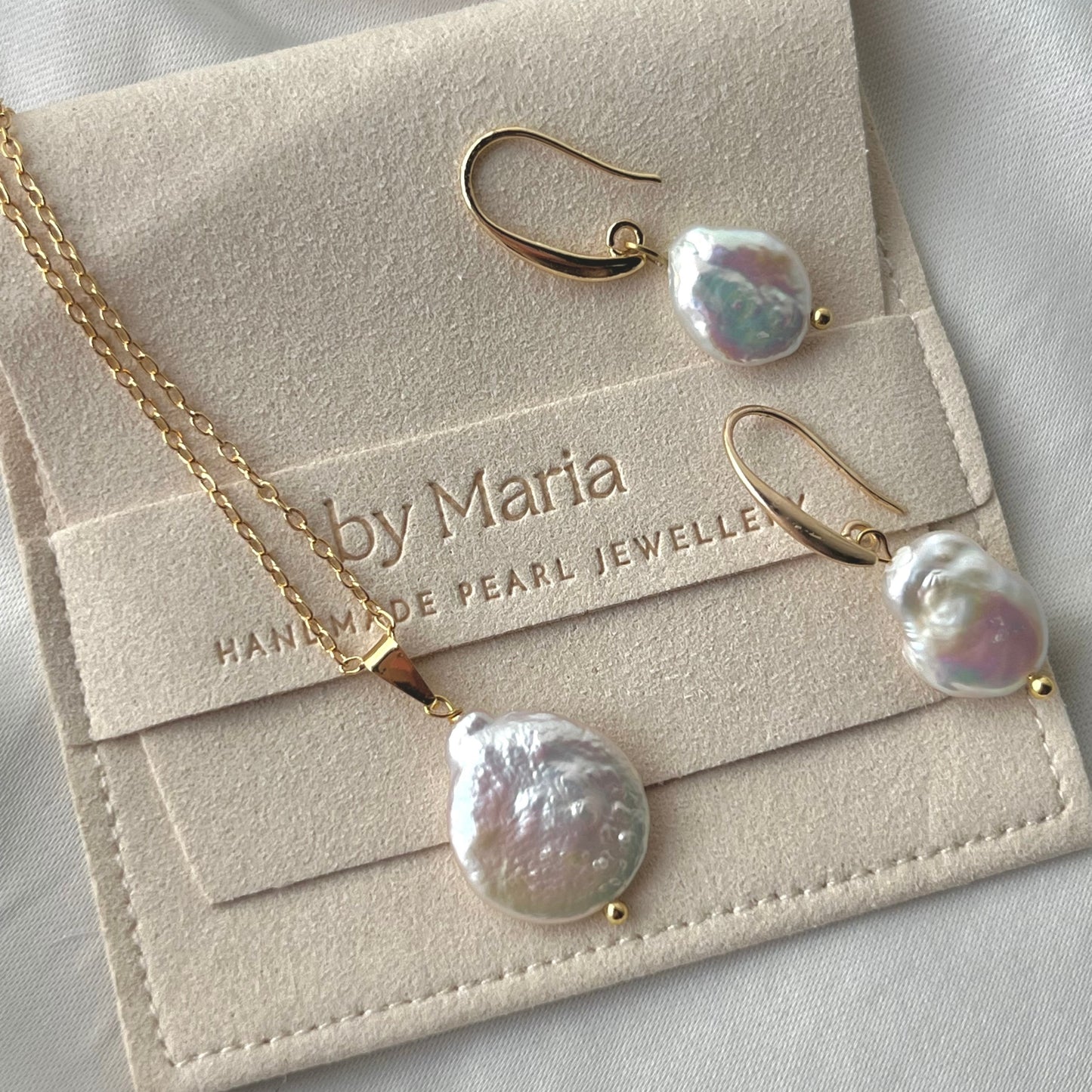 MIA COIN PEARL SET - EARRINGS NECKLACE