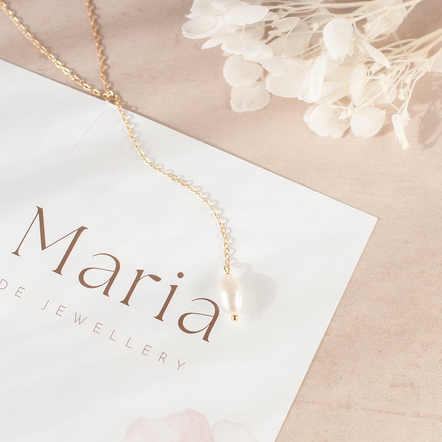 AVA PEARL LARIAT NECKLACE