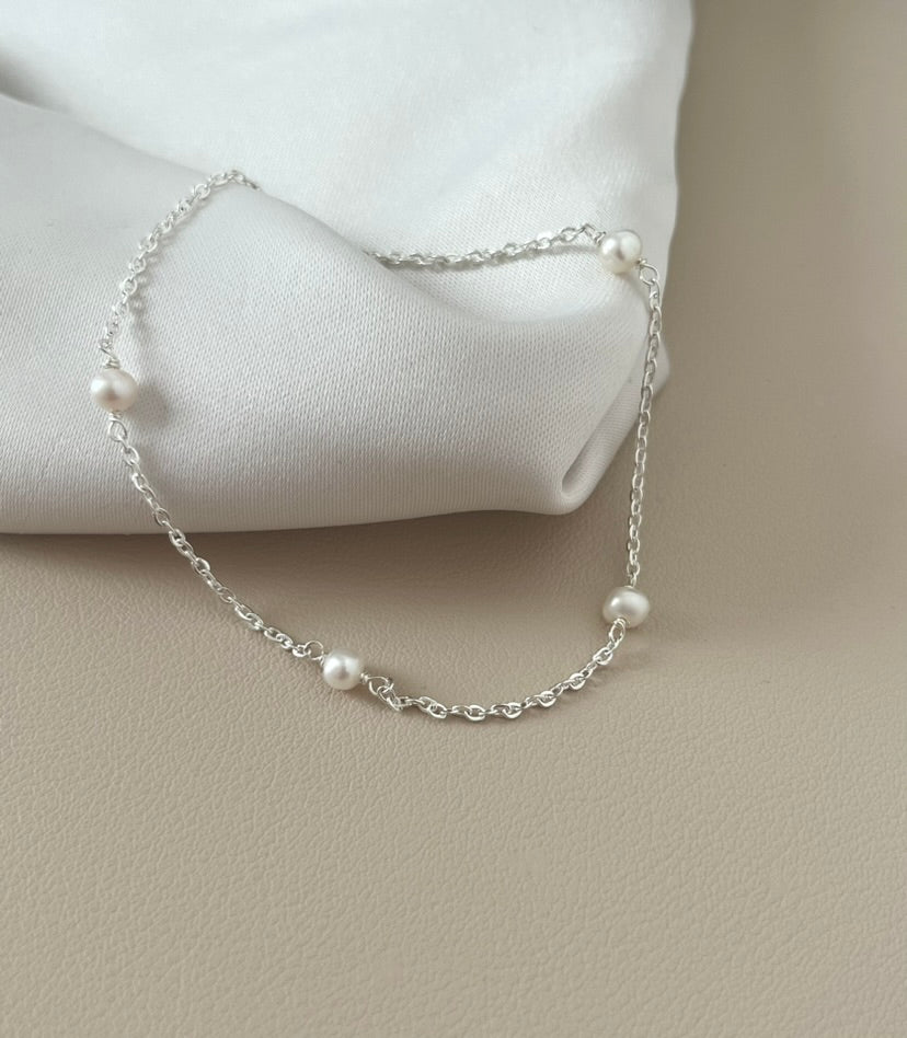 Anabelle Pearl Necklace and Bracelet Set
