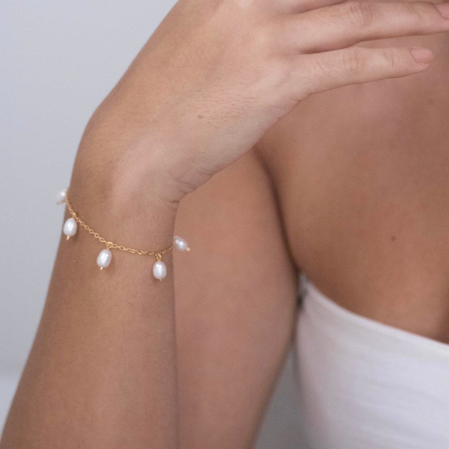 Olivia Seed Pearls Earrings and Bracelet Set