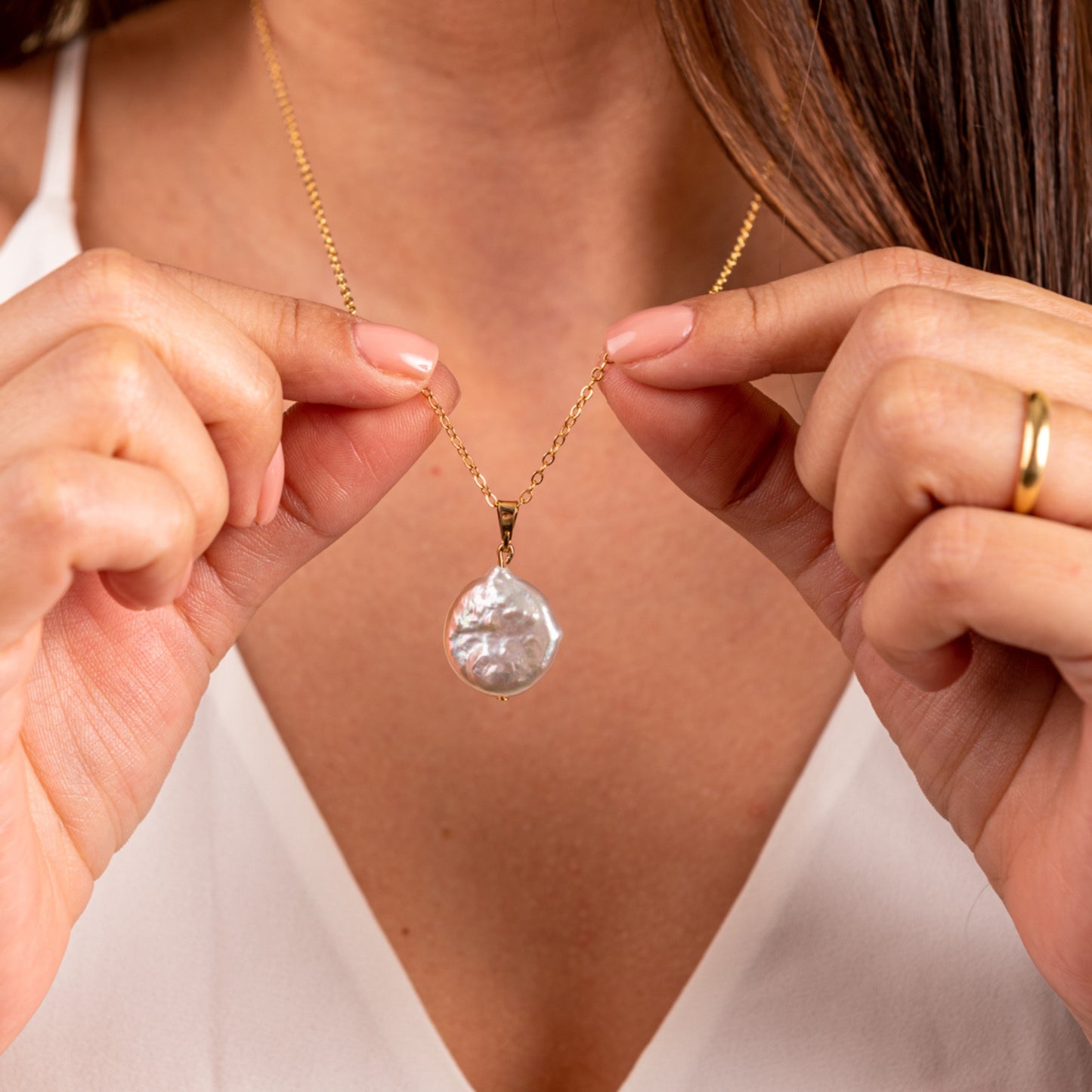MIA COIN PEARL SET - EARRINGS NECKLACE