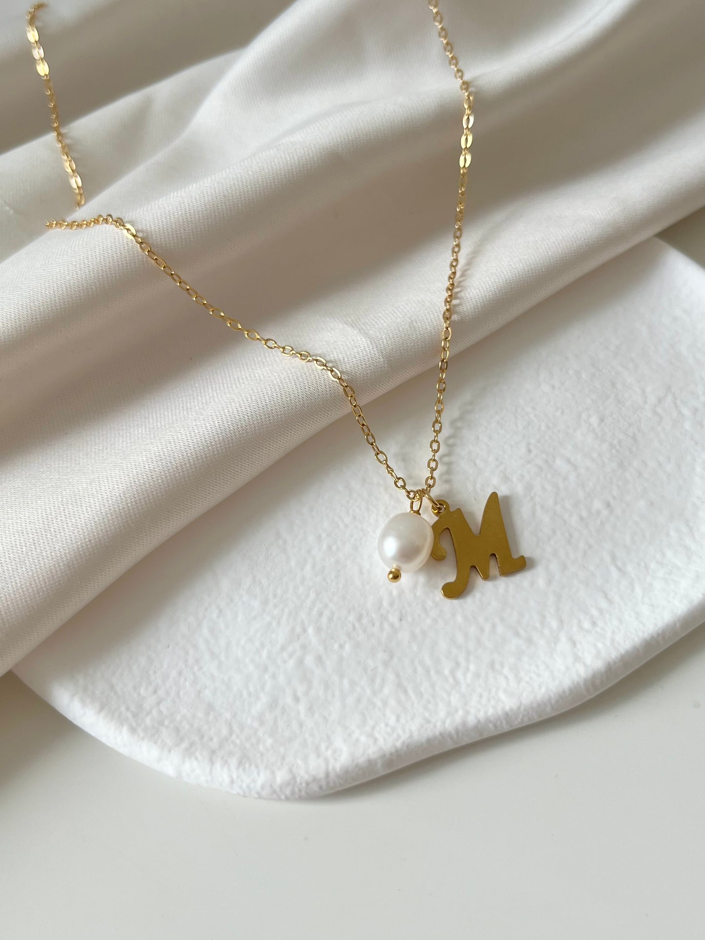 Letter and Pearl Necklace