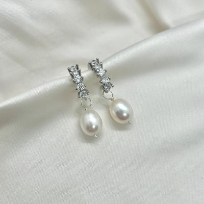 ELOISE DIAMOND STYLE PEARL EARRINGS