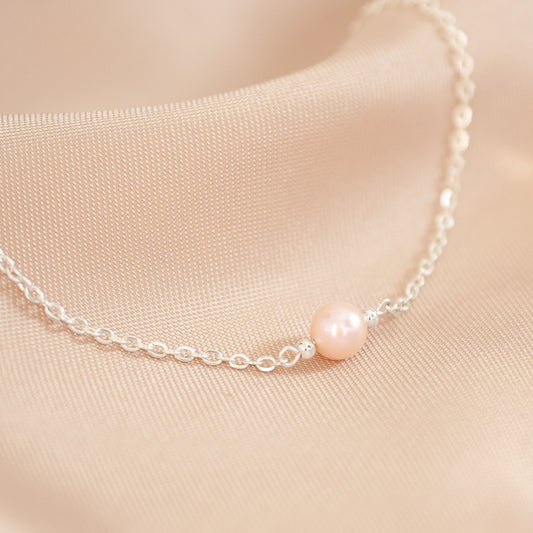 Ana Solitaire Pink Pearl Bracelet