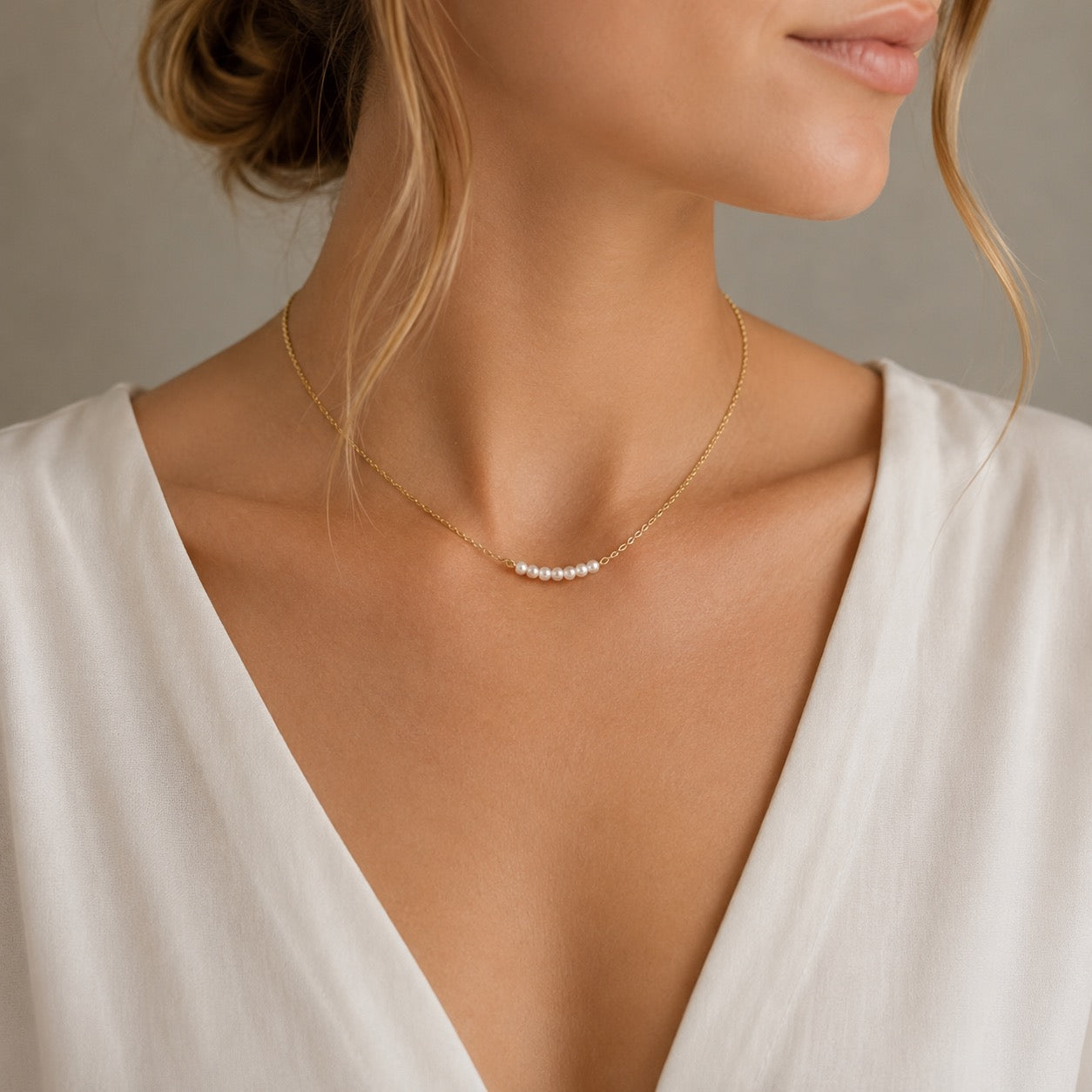 Kate Tiny Pearl Bar Necklace
