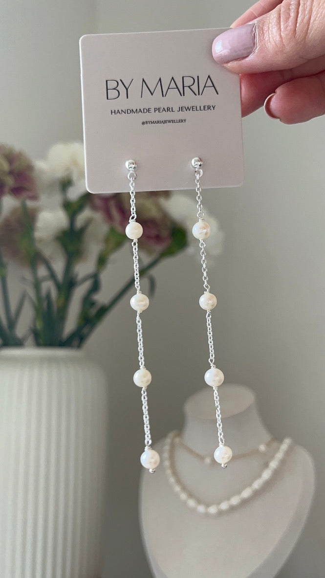 Camille Pearl Long Earrings