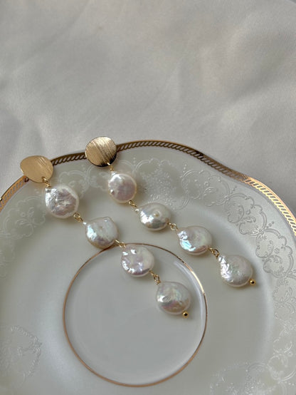 Chiara Long Pearl Drop Earrings