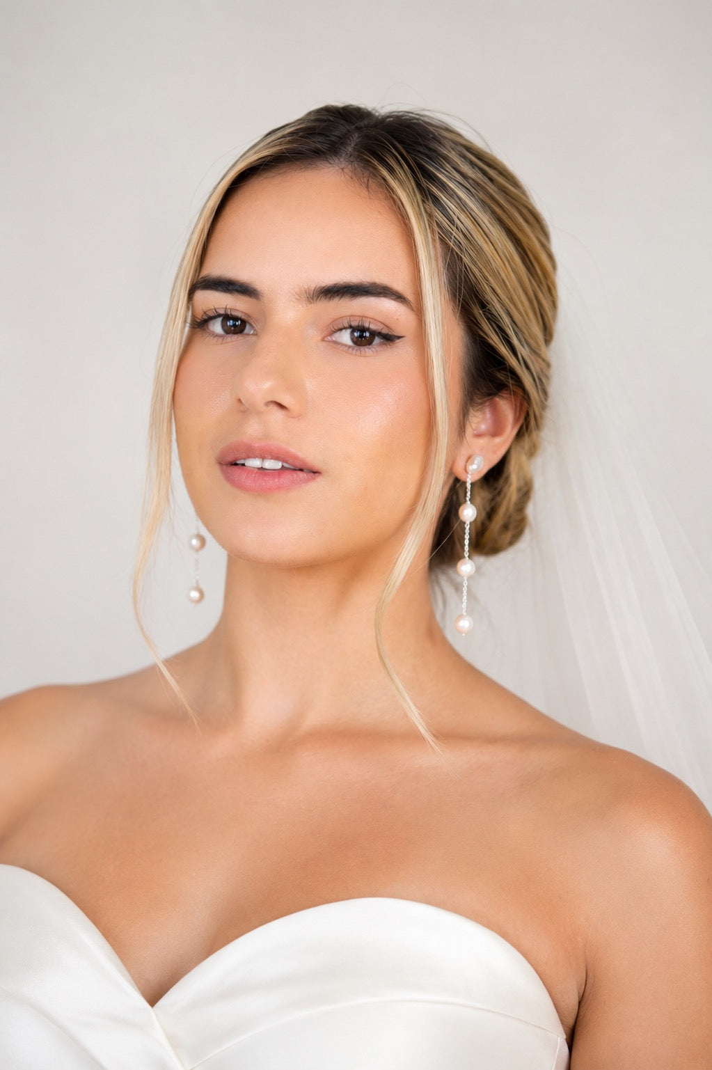 Esmee Long Pearl Drop Earrings