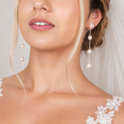 Esmee Long Pearl Drop Earrings