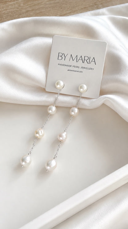 Esmee Long Pearl Drop Earrings