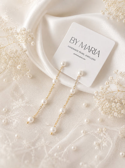 Bea Pearl Long Drop Earrings