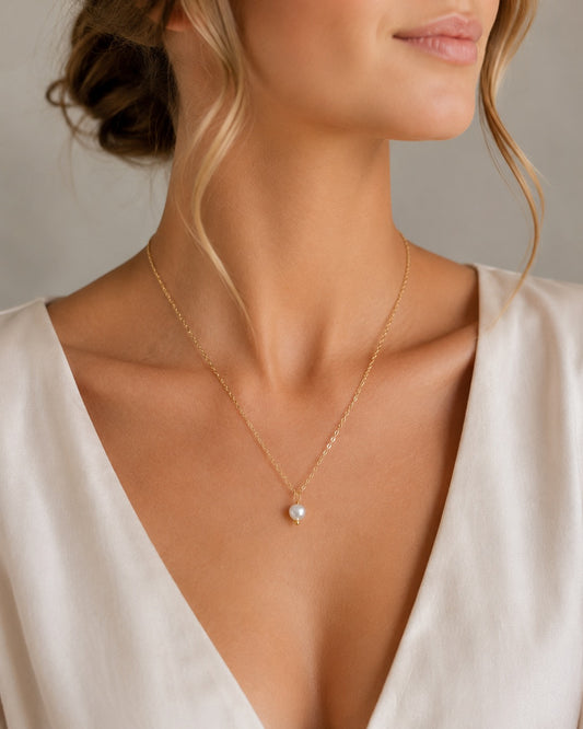 Amber Pearl Choker Necklace