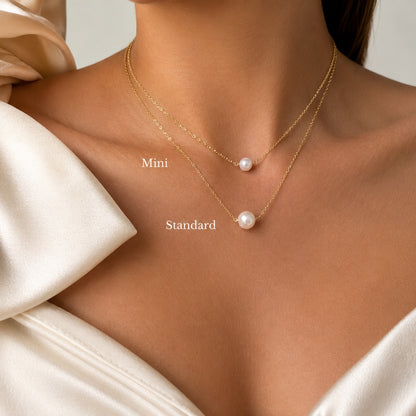 Ana Solitaire Pearl Necklace