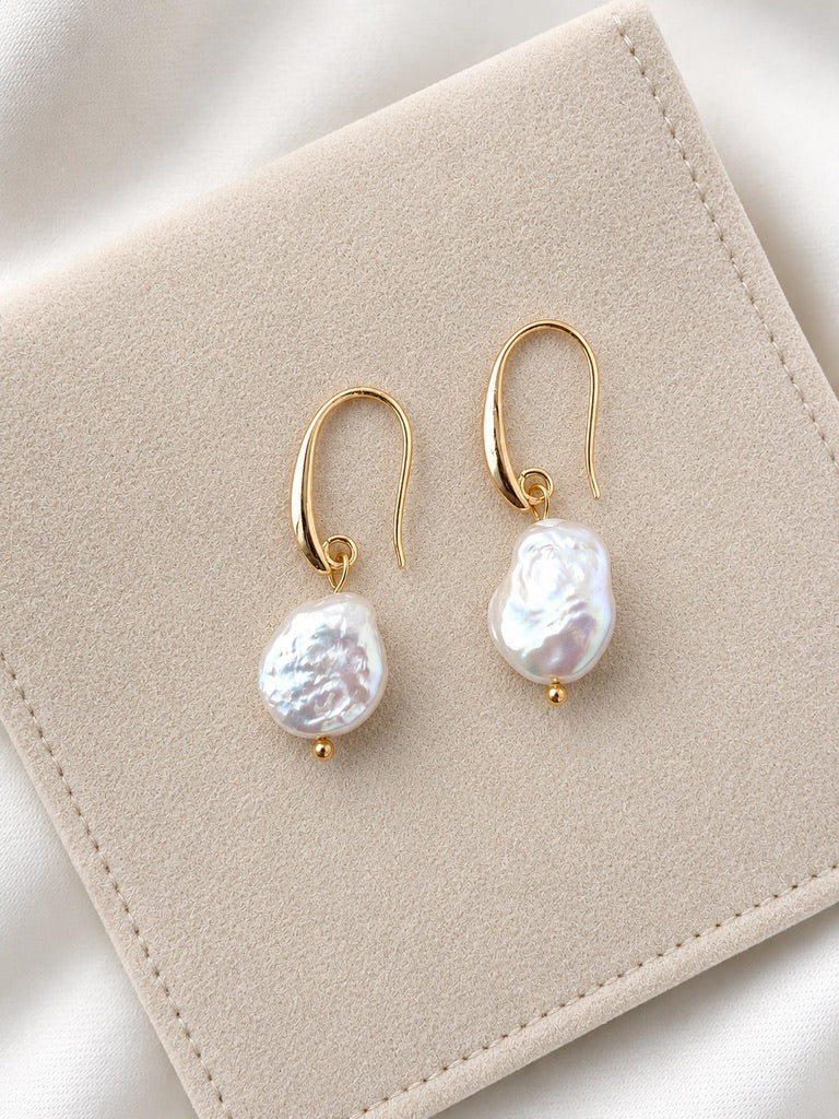 Mia Coin Pearl Earrings