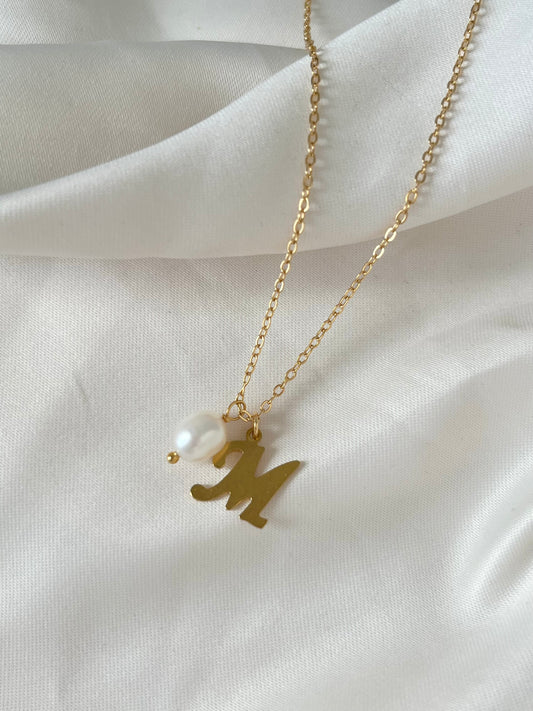 LETTER AND PEARL NECKLACE